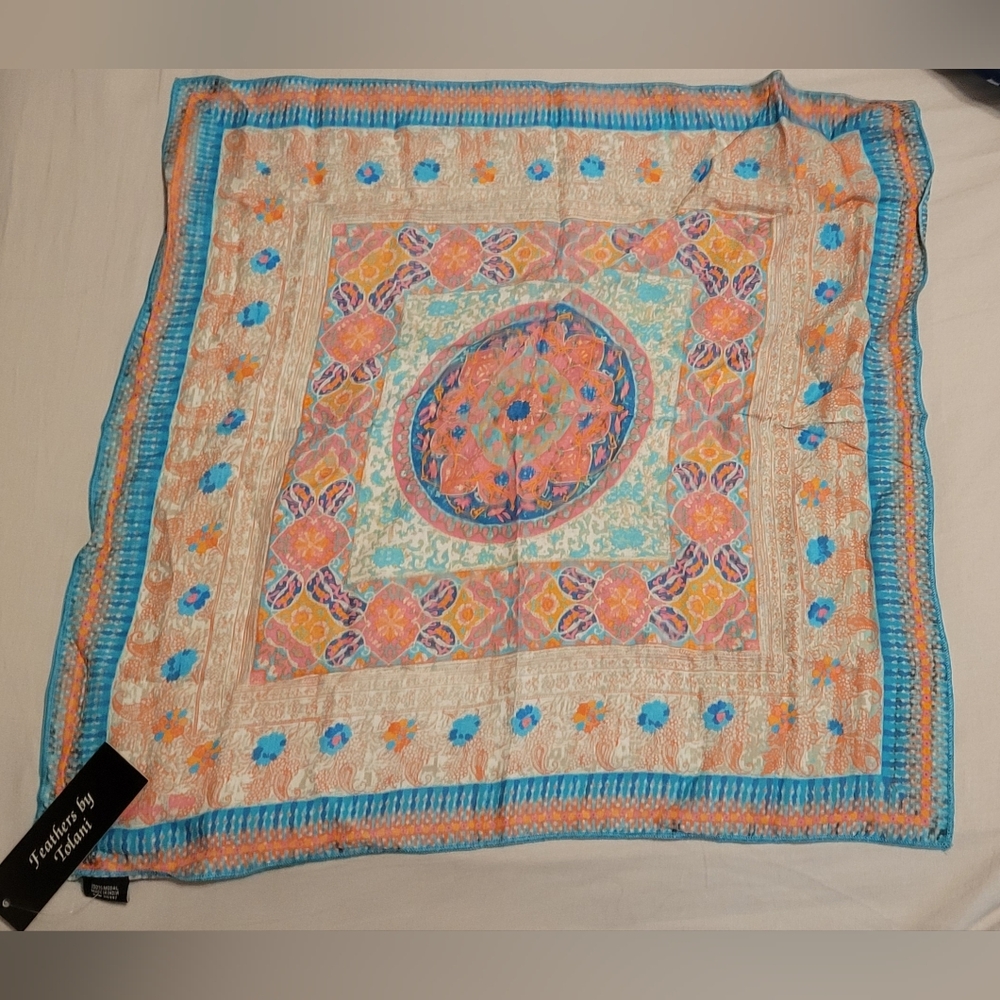 Feathers By Tolani Boho-style Square Scarf